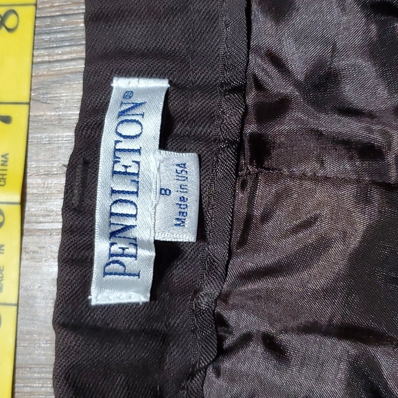 Pendleton chocolate brown trouser pants lined wool blend pockets - Picture 4 of 6